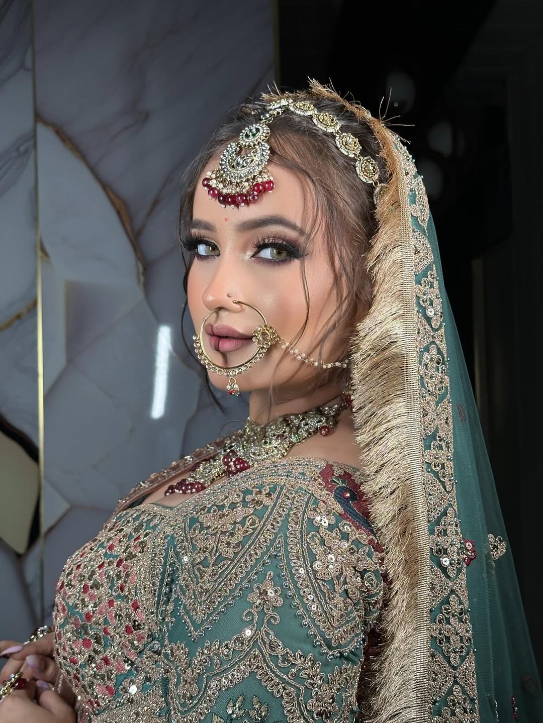 Something Different maroon peach Double Duptta Lehenga Happy Customer