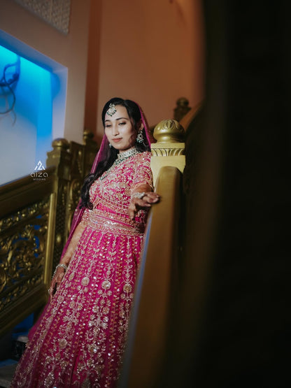 Eye catching Sky blue Crop top Lehenga Happy Customer