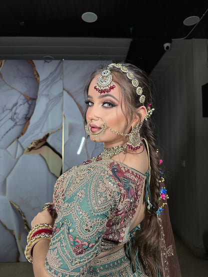 Something Different maroon peach Double Duptta Lehenga Happy Customer