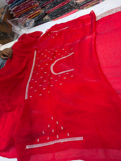 Eye catching red saree