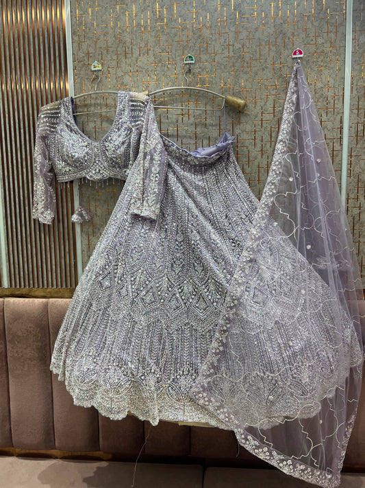 Lavender crop top lehenga