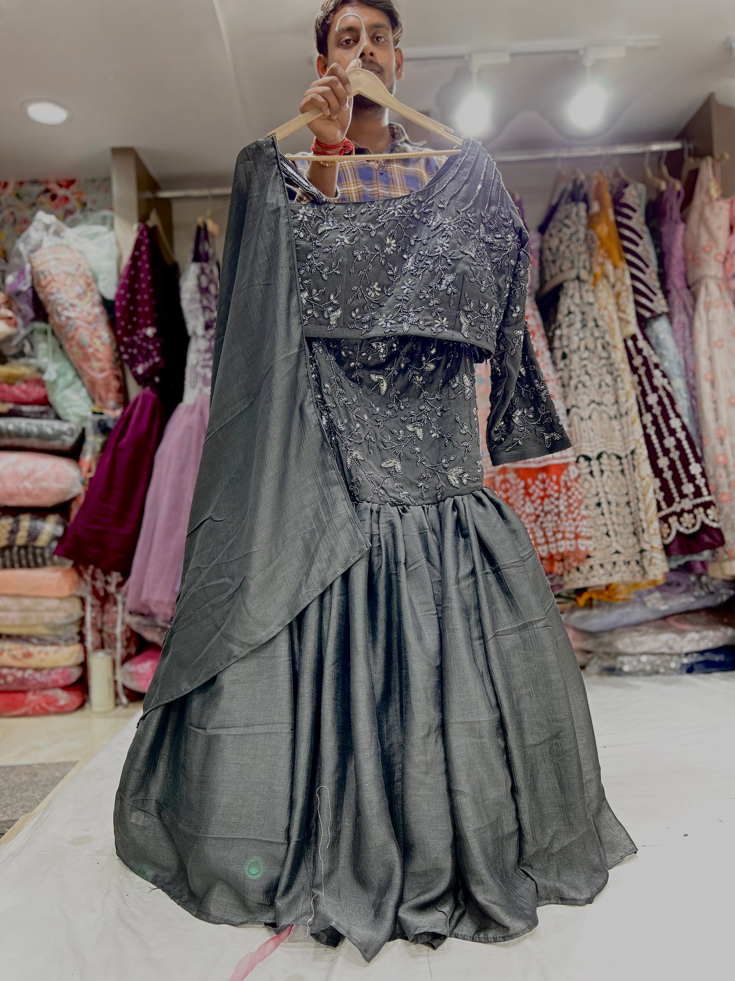 Designer black lehenga