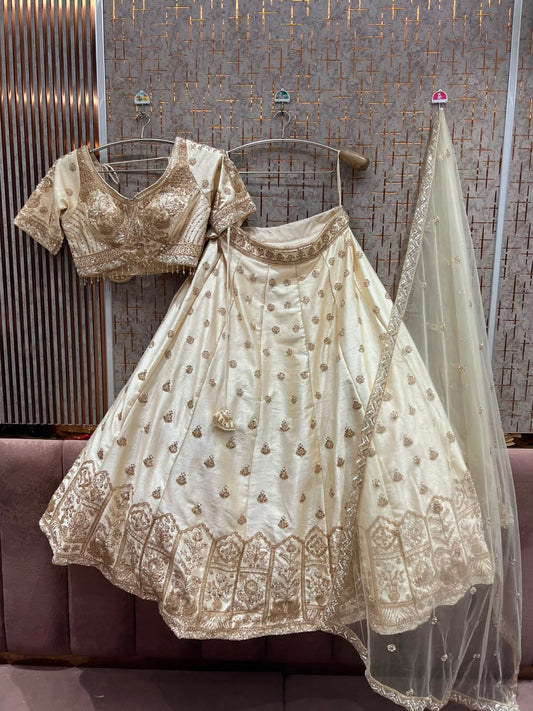 White Crop Top Lehenga