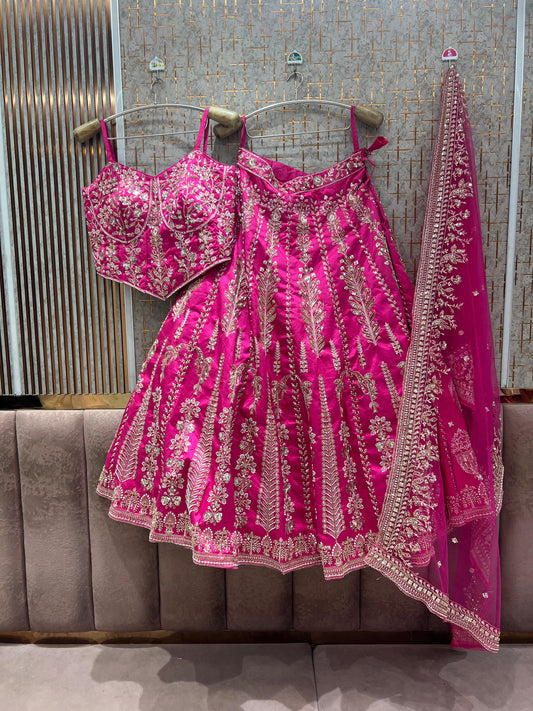 pink crop top Lehenga (Copy)