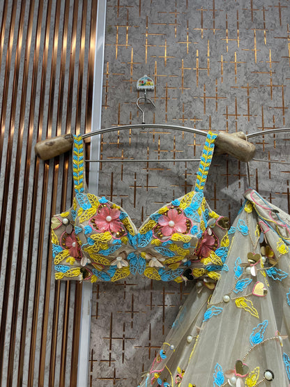 Pista Green Pdp Crop Top Lehenga