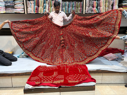 Stunning red Heavy peacock bridal lehenga