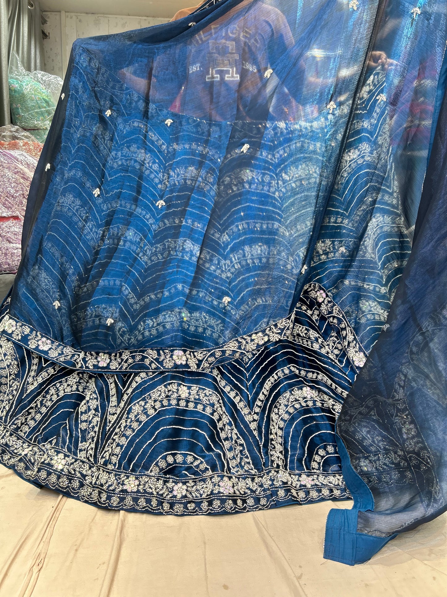 Good looking blue partywear lehenga