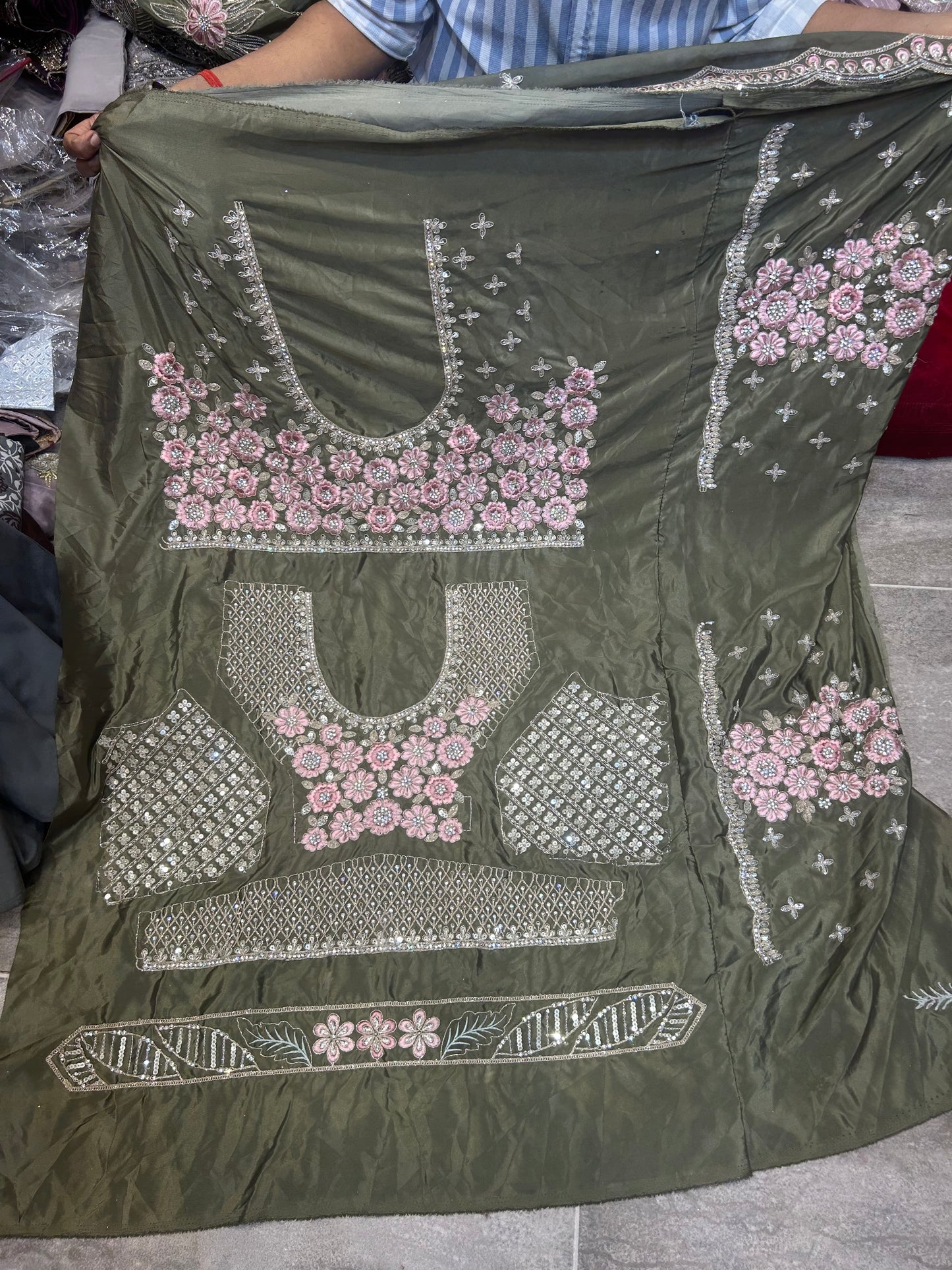 Designer green handwork Lehenga