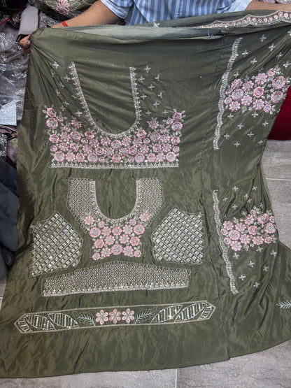 Designer green handwork Lehenga