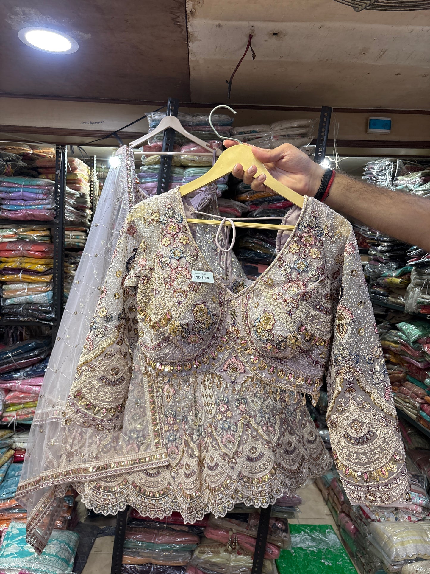 Lavishing Lavender pink peacock Crop Top Lehenga