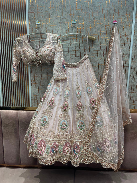 Pink Crop top Lehenga