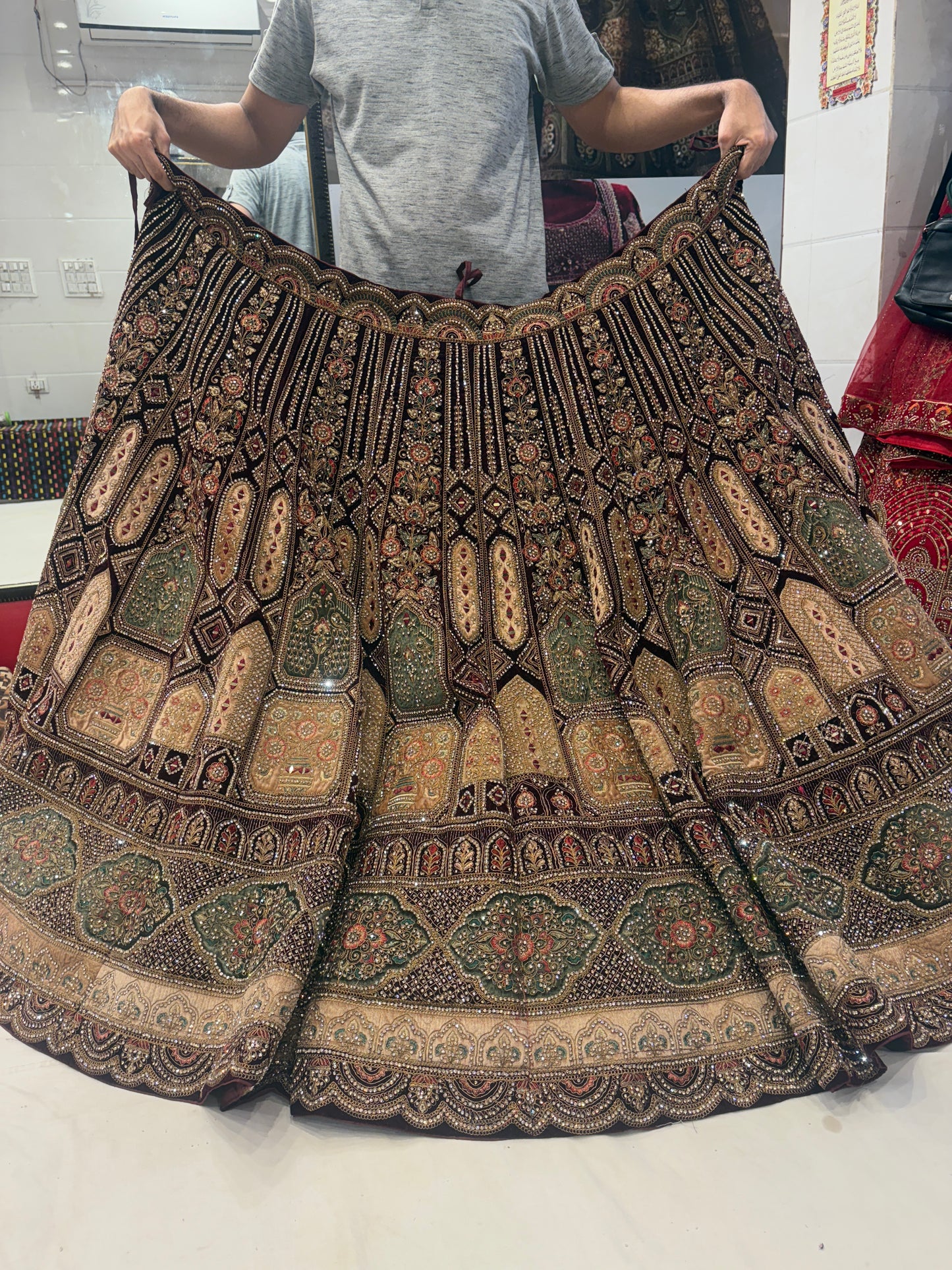 Royal maroon bridal Lehenga happy customer