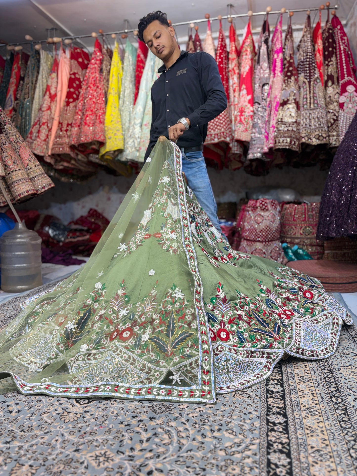 Lavishing green Lehenga