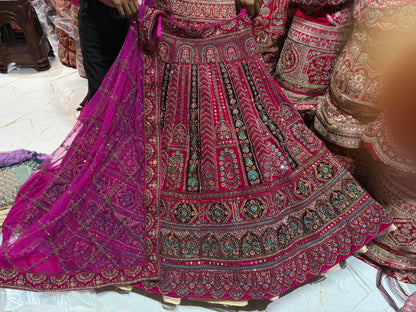 Tremendous Rani pink bridal Lehenga