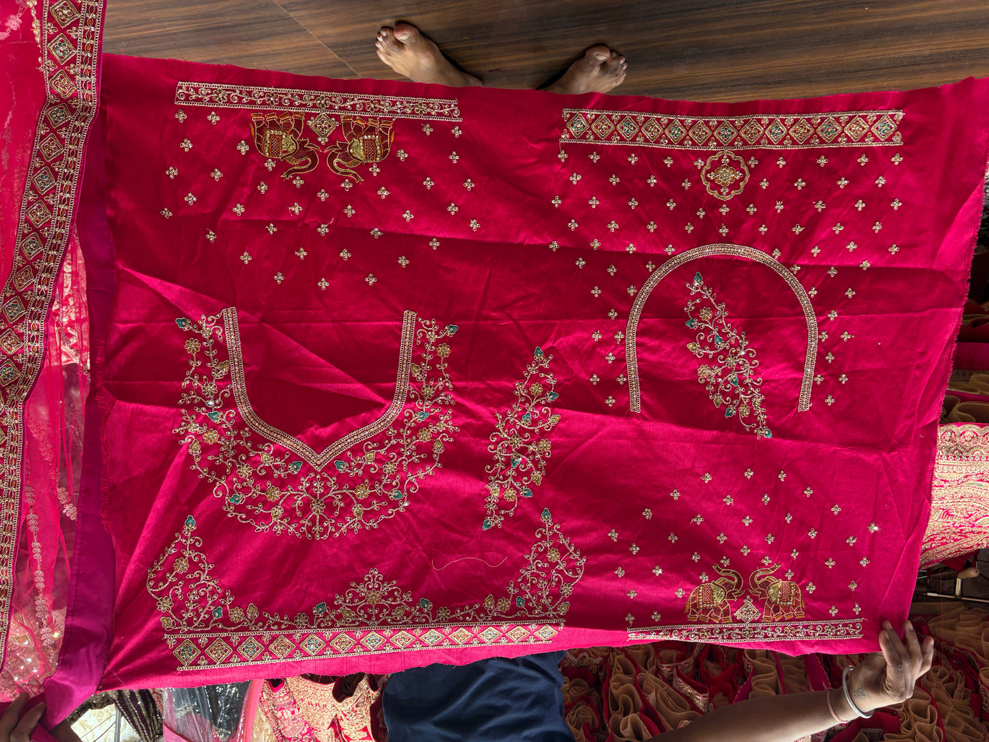 Charming Rani pink peacock bridal Lehenga