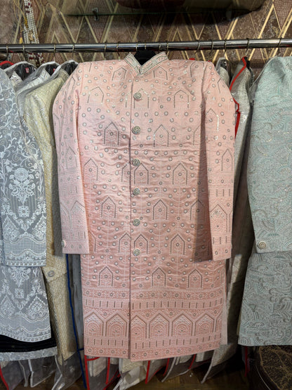 Pink Jodhpuri indo western blazer kurta Sherwani