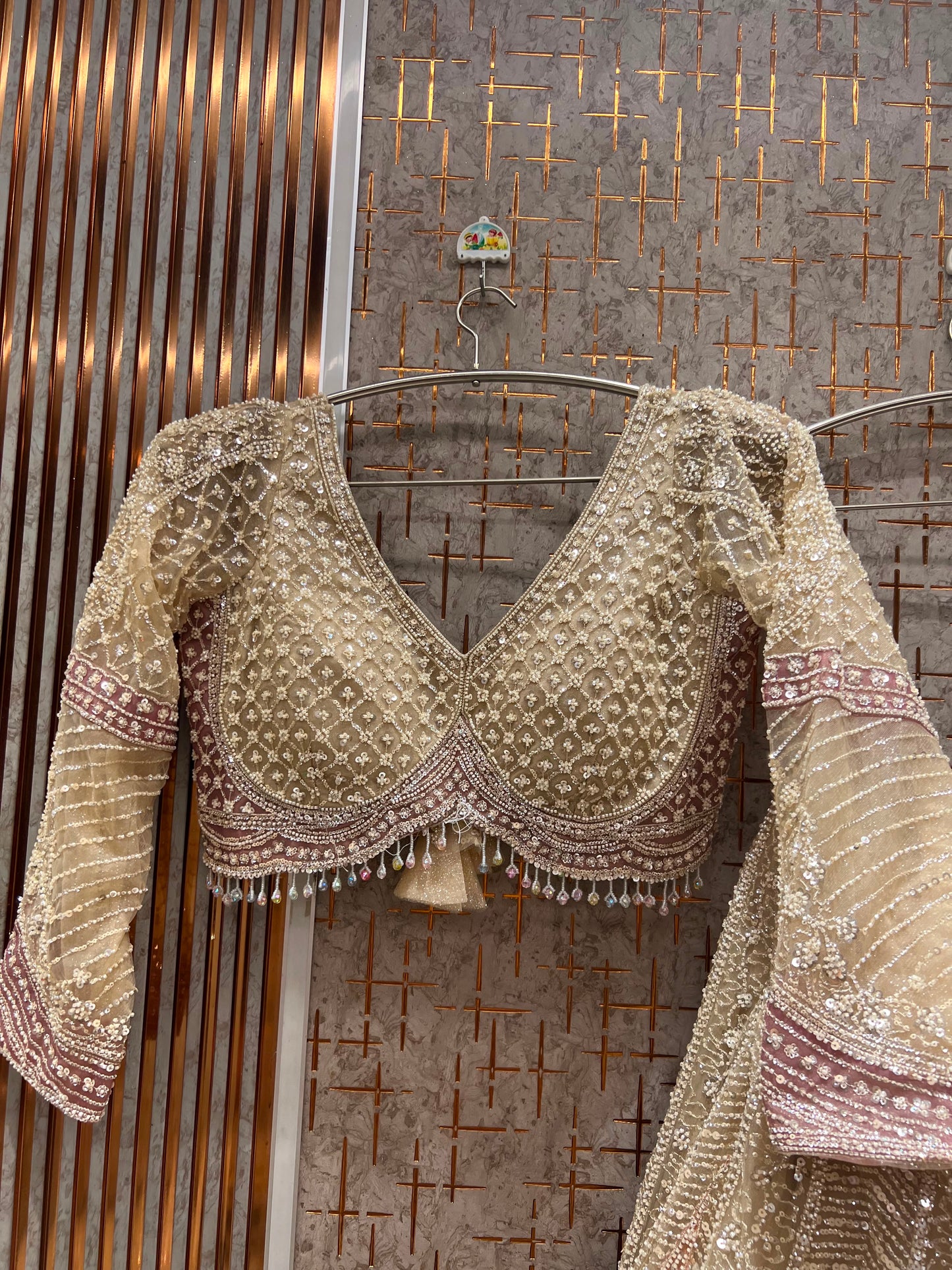 Golden Designer Crop Top Lehenga