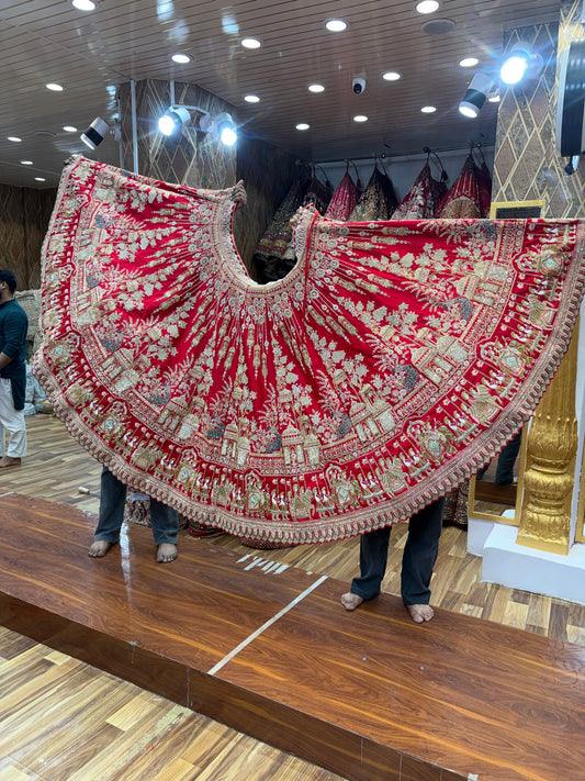 Rani Pink Peacock Designer Bridal Lehenga