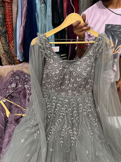 Silver Grey Designer Gown