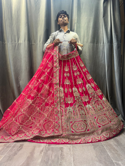 Lavishing Rani pink peacock bridal Lehenga