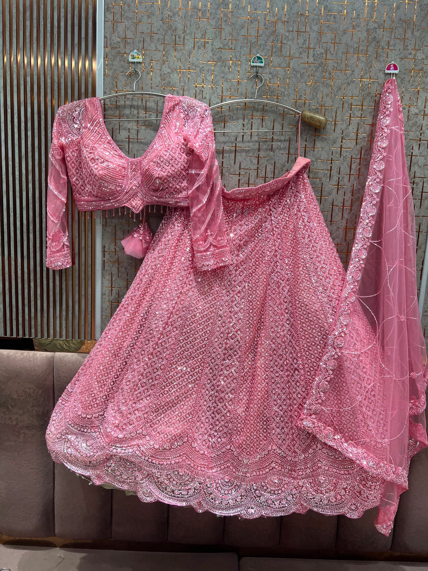 Golden Crop top Lehenga