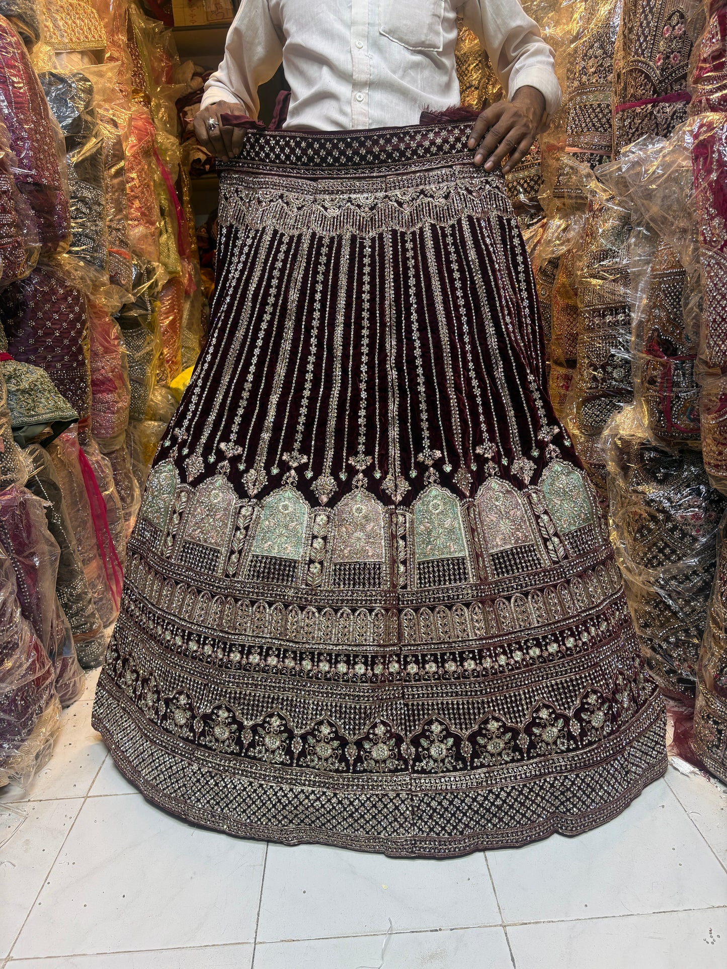 Gorgeous maroon bridal Lehenga