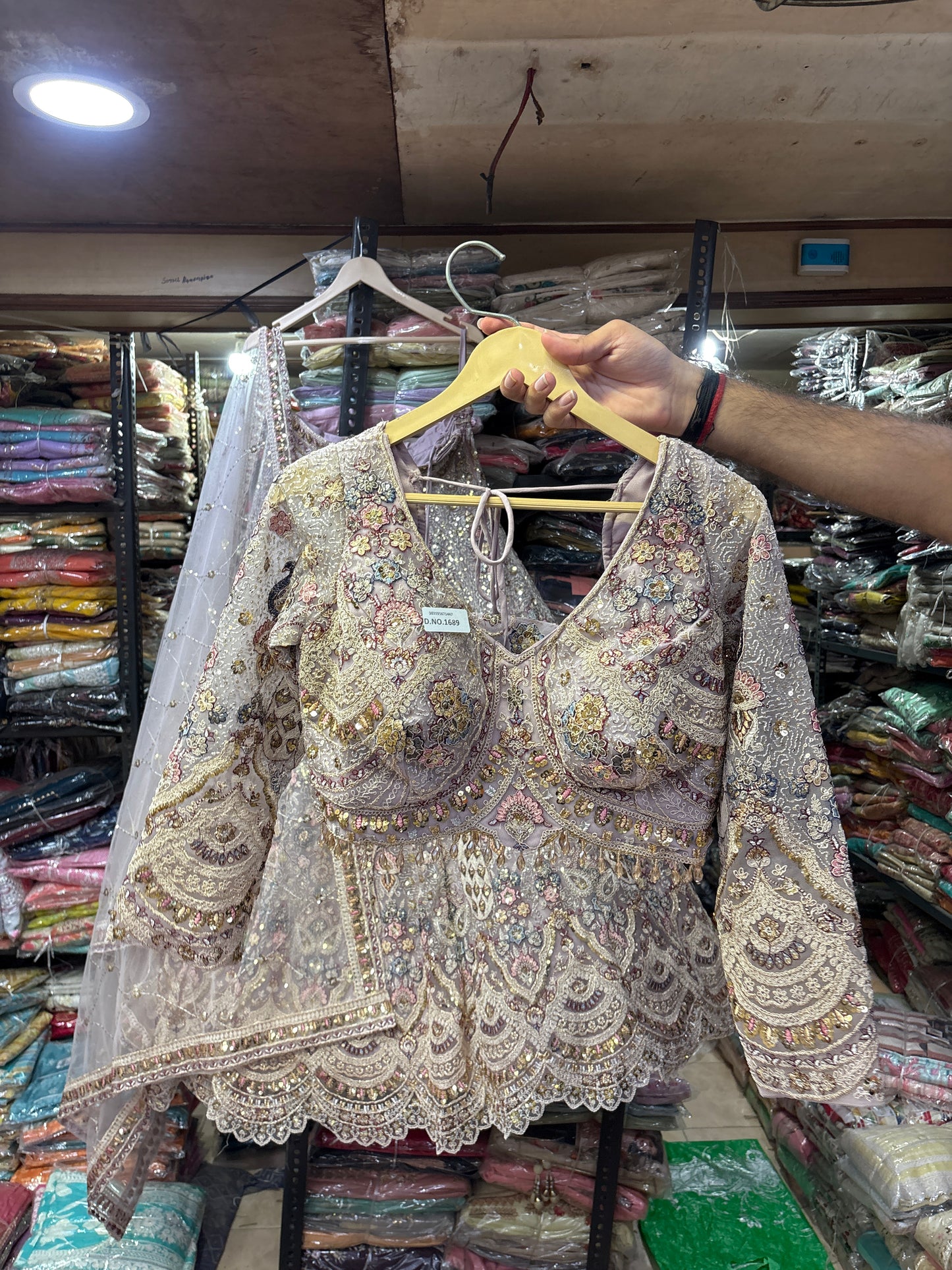 Lavishing Lavender pink peacock Crop Top Lehenga