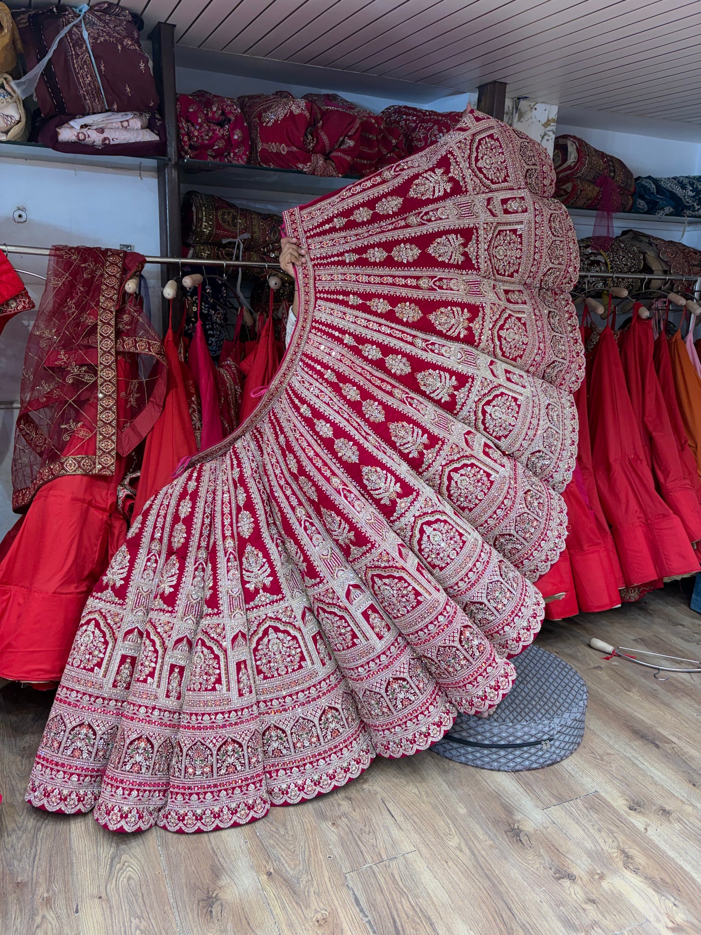 Red Ball Bridal Lehenga