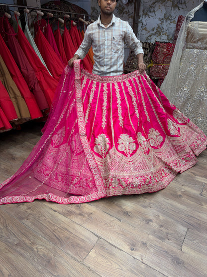 Rani pink Bridal Lehenga - Shopping World