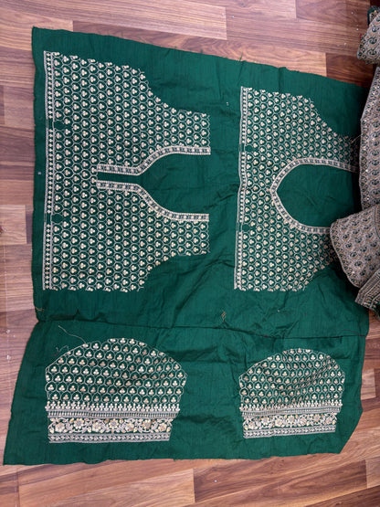 Amazing green machine work Lehenga