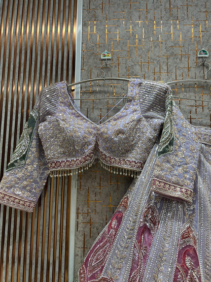 Pink crop top Lehenga