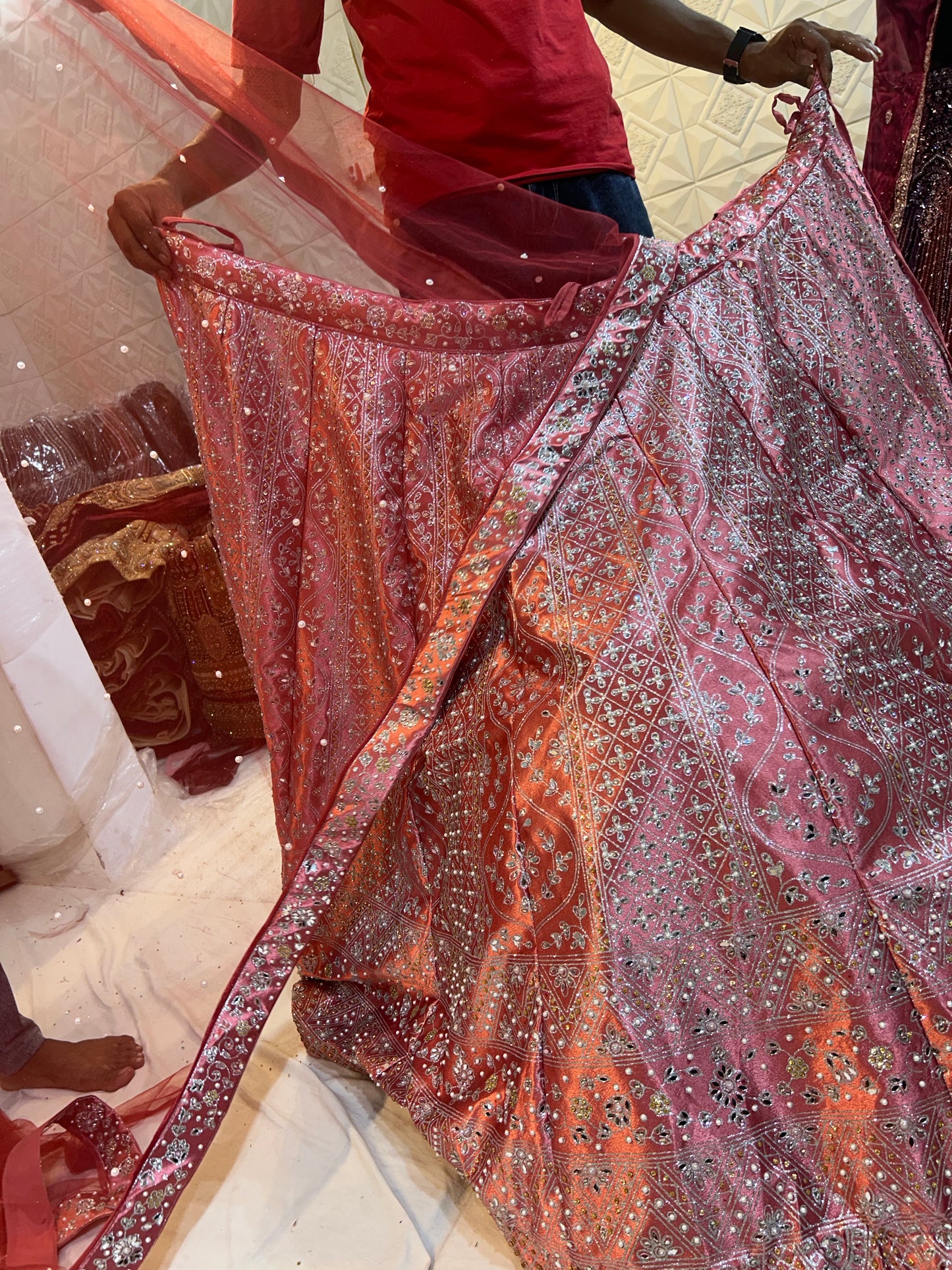 lehenga الوردي المذهل