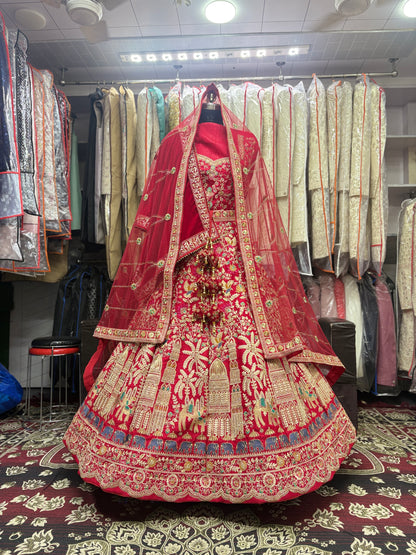 Eye catching red bridal Lehenga