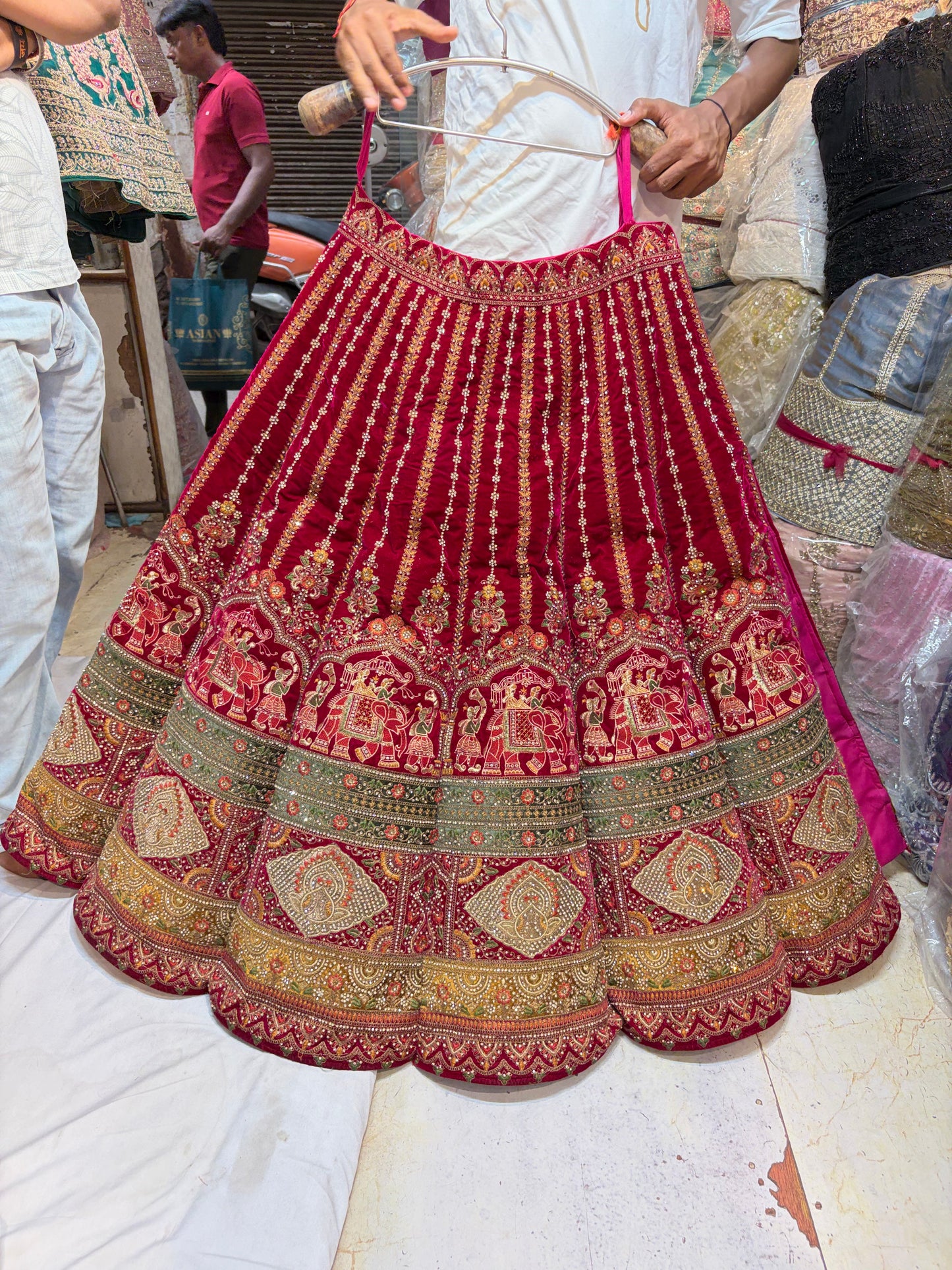 Rani Pink Peacock Ball Bridal Designer Lehenga