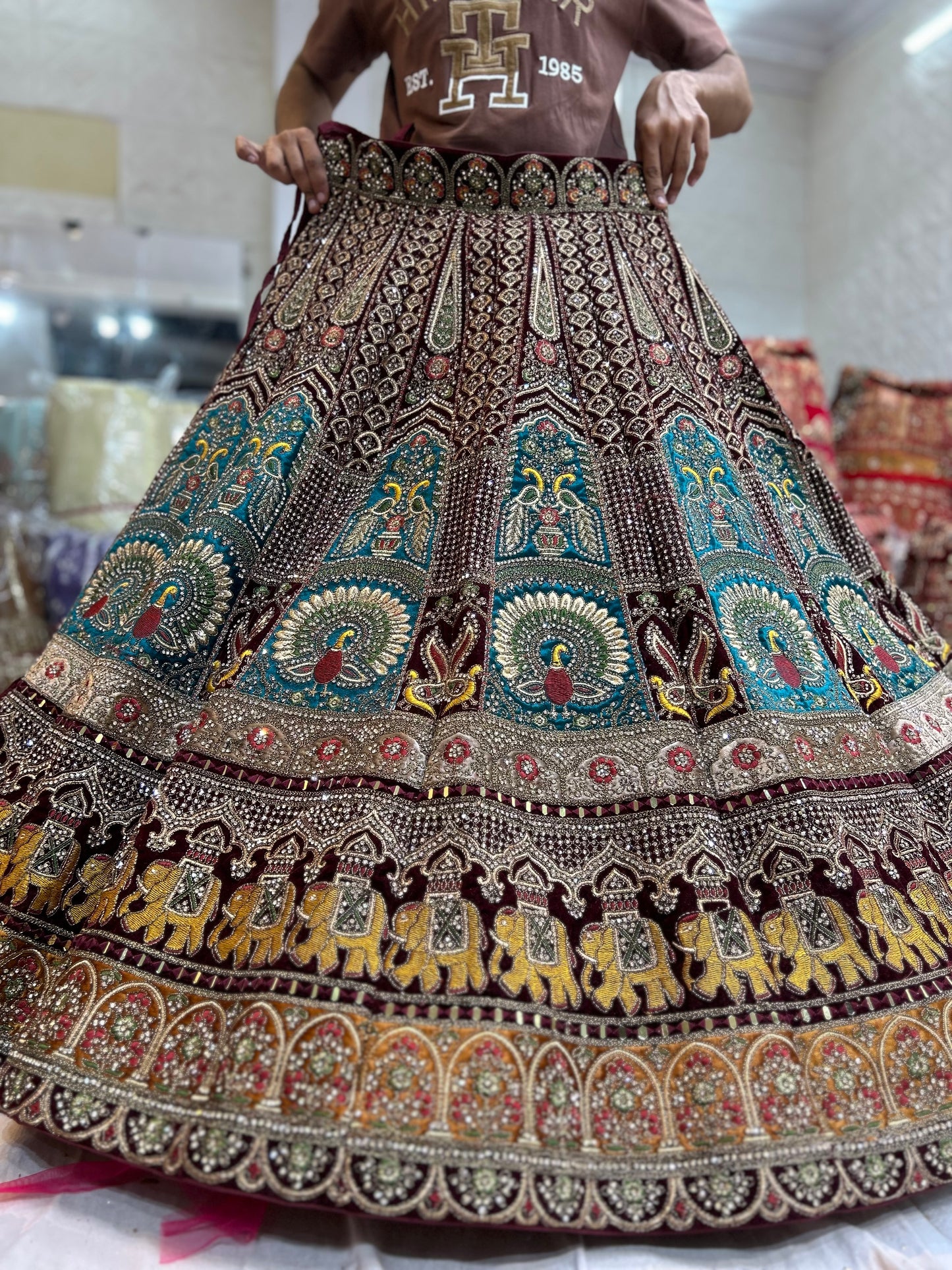 Lovely peacock bridal lehenga