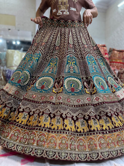 Lovely peacock bridal lehenga