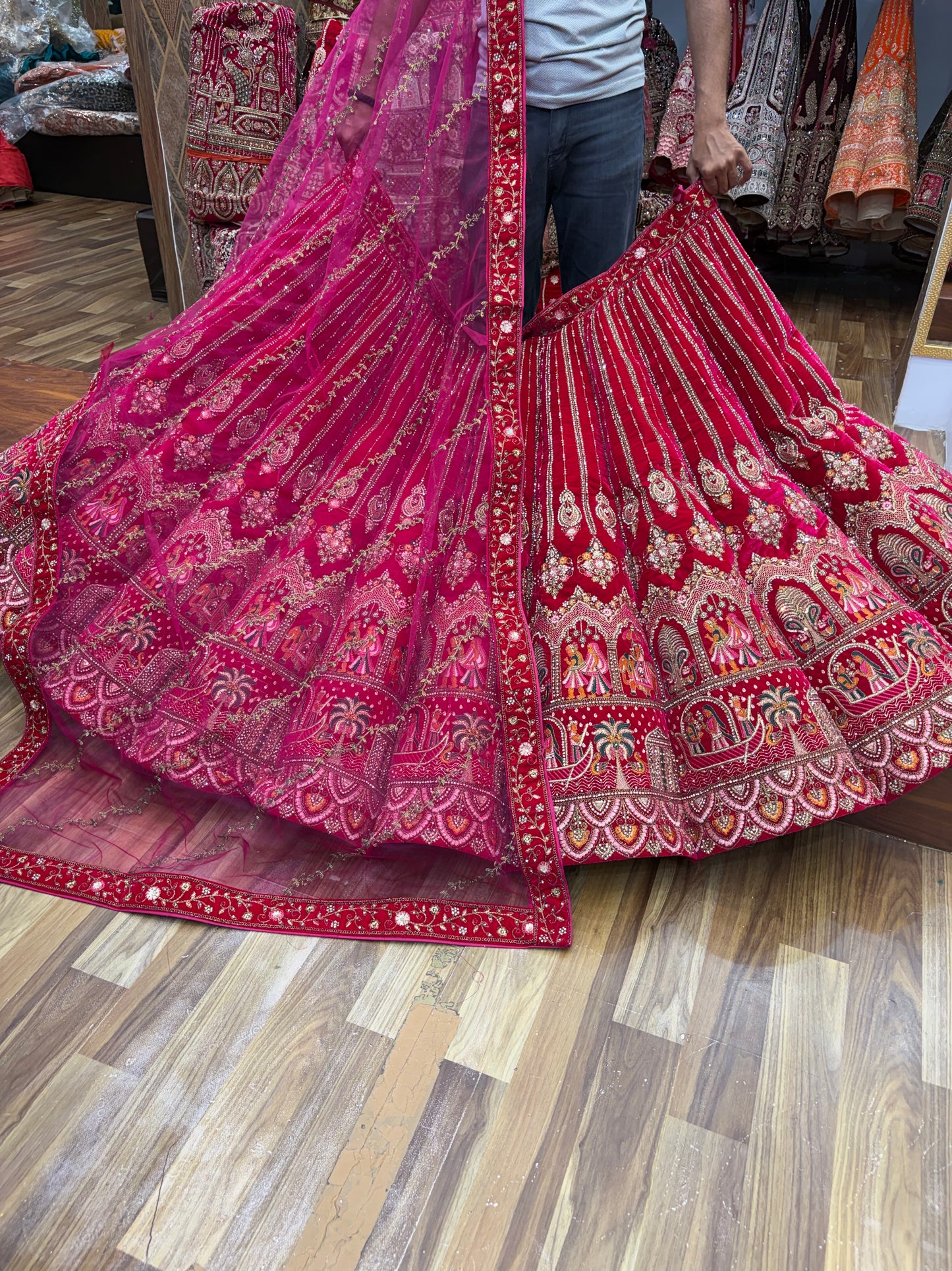 Rani Pink Ball Bridal Lehengaa