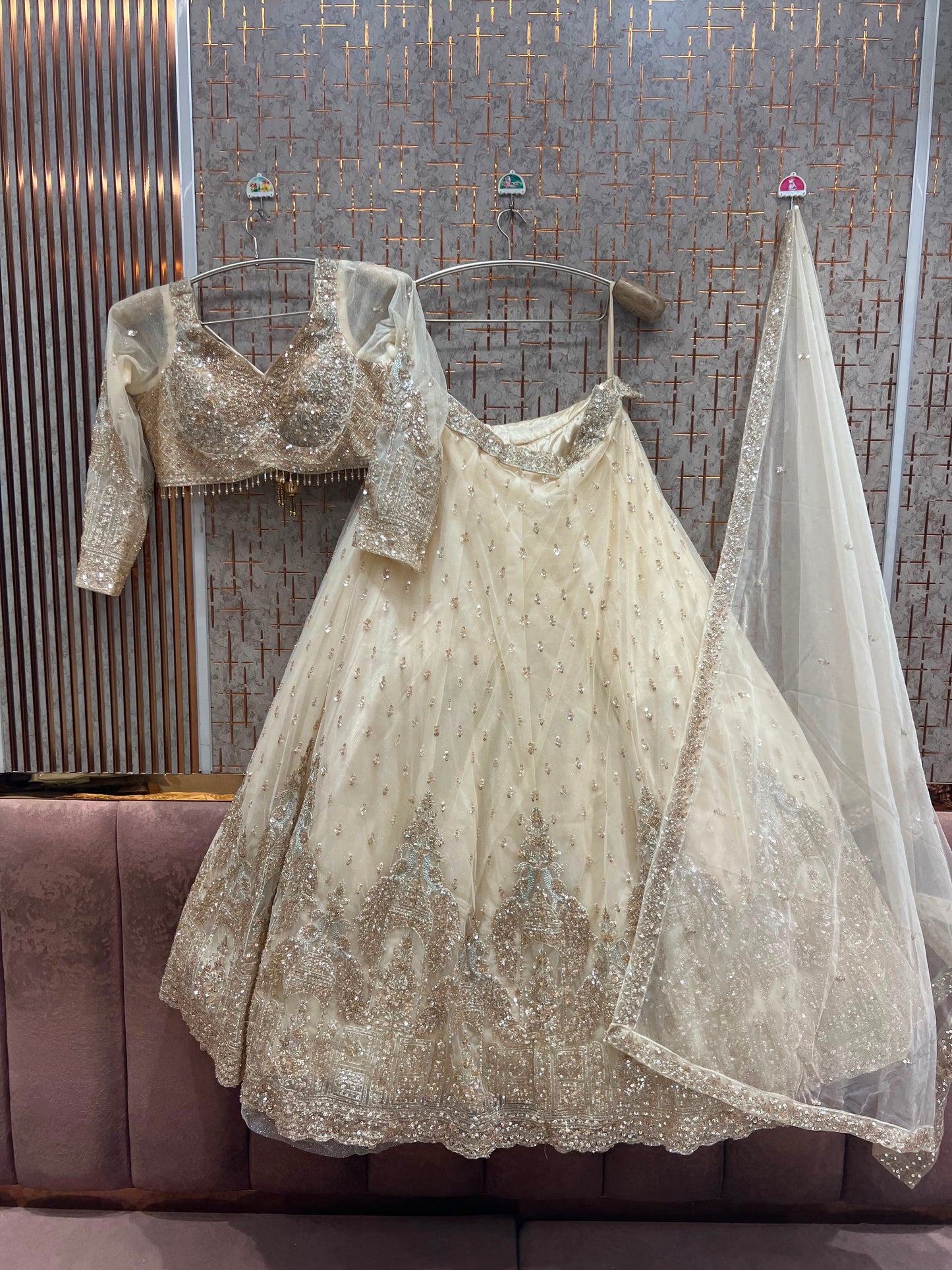 Golden Crop top Lehenga