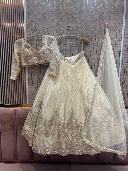 Golden Crop top Lehenga