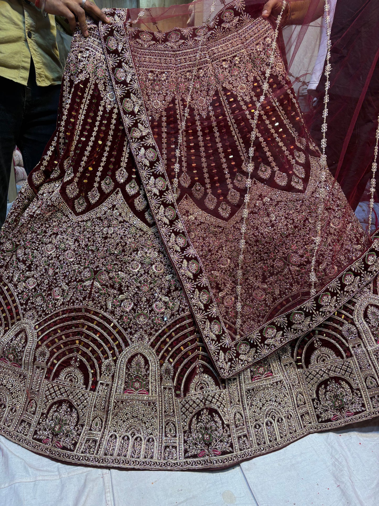 Khoobsurat Red Jhumka bridal Lehenga
