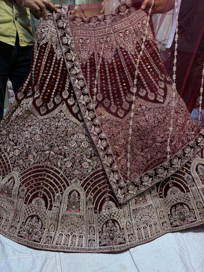 Khoobsurat Red Jhumka bridal Lehenga