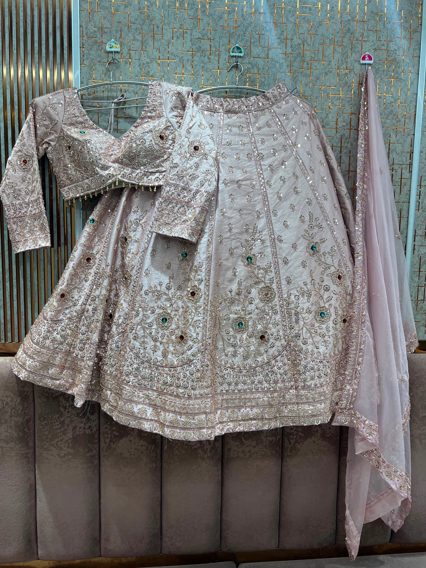Golden Crop Top Lehenga