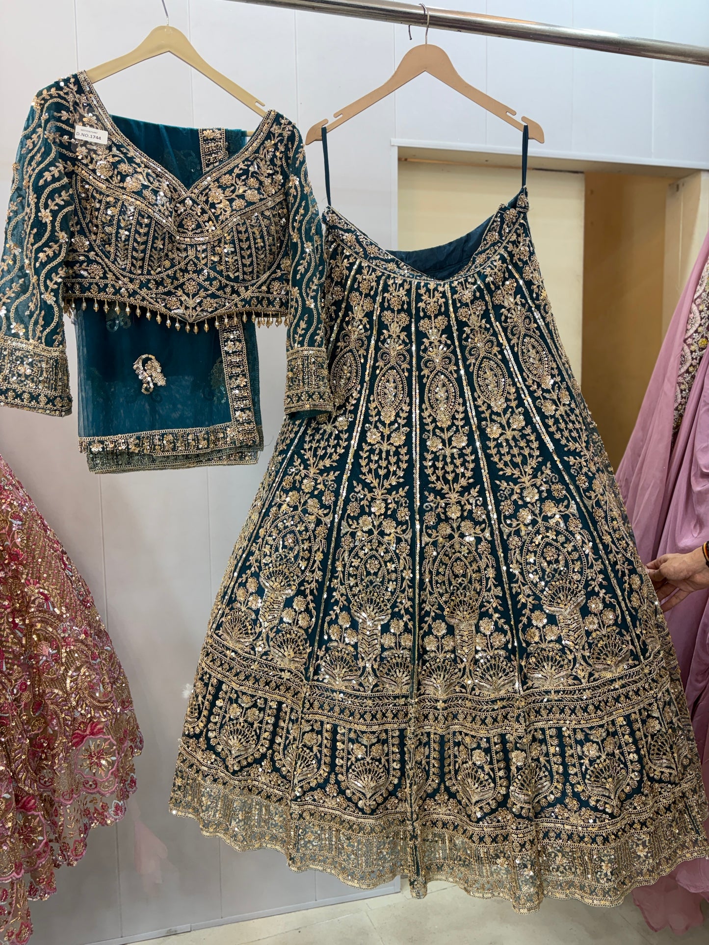 Fabulous blue Crop top Lehenga