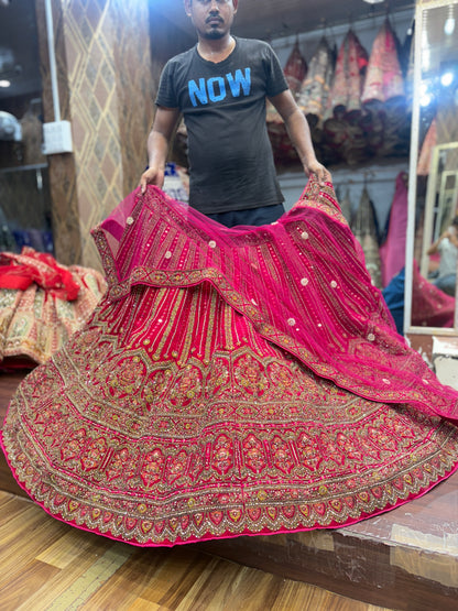 Stunning rani pink jhumka bridal Lehenga