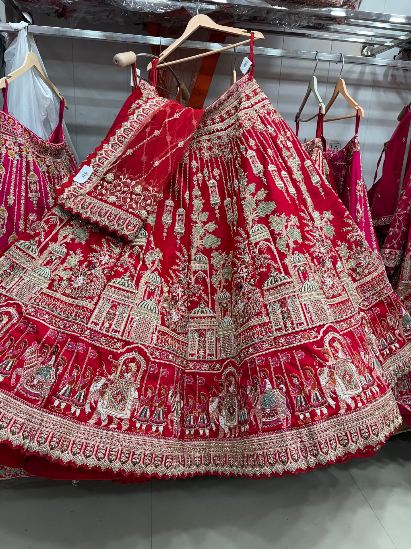 Rani pink peacock Bridal Lehenga