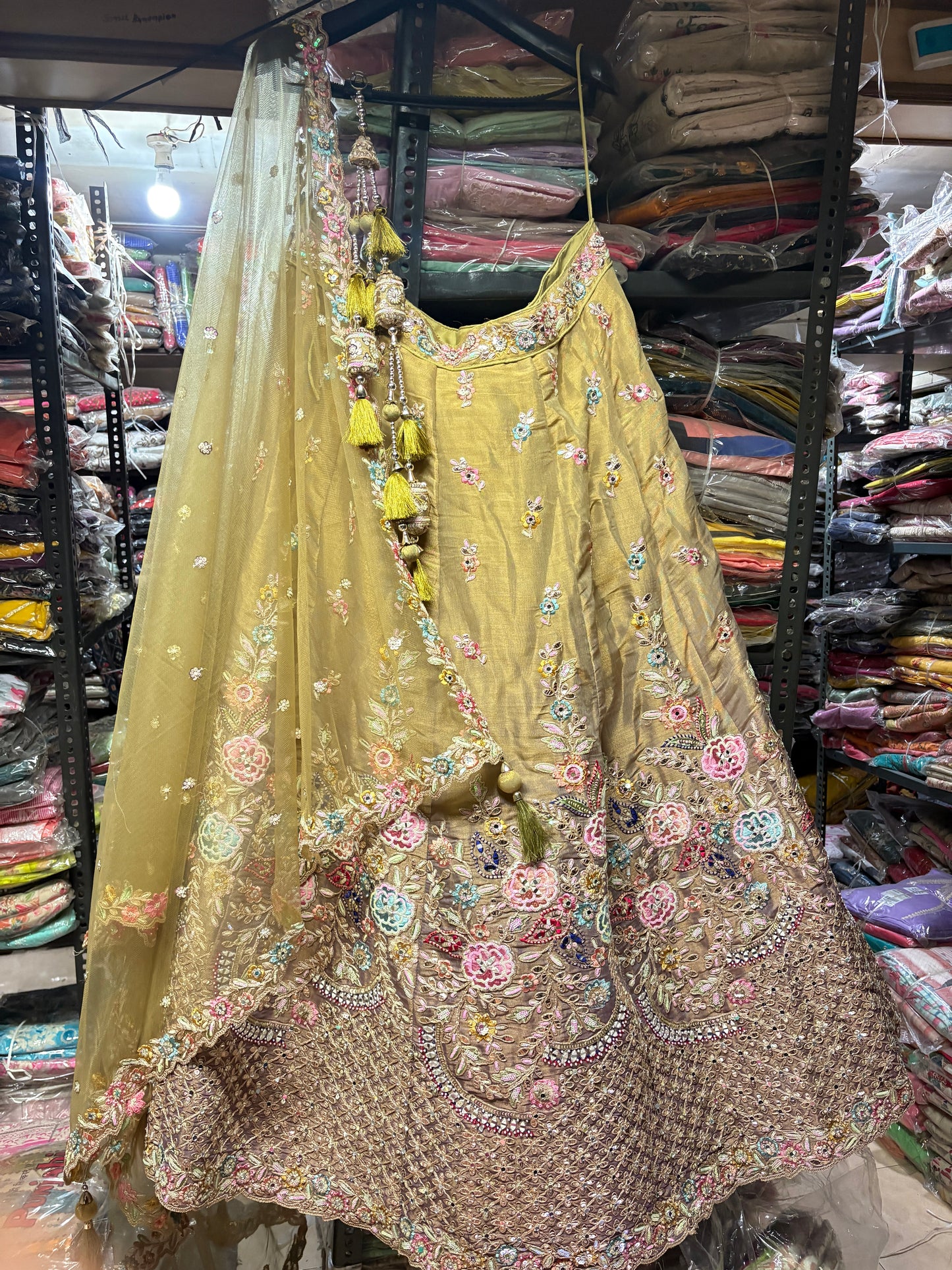 Eye catching yellow haldi mehendi Lehenga