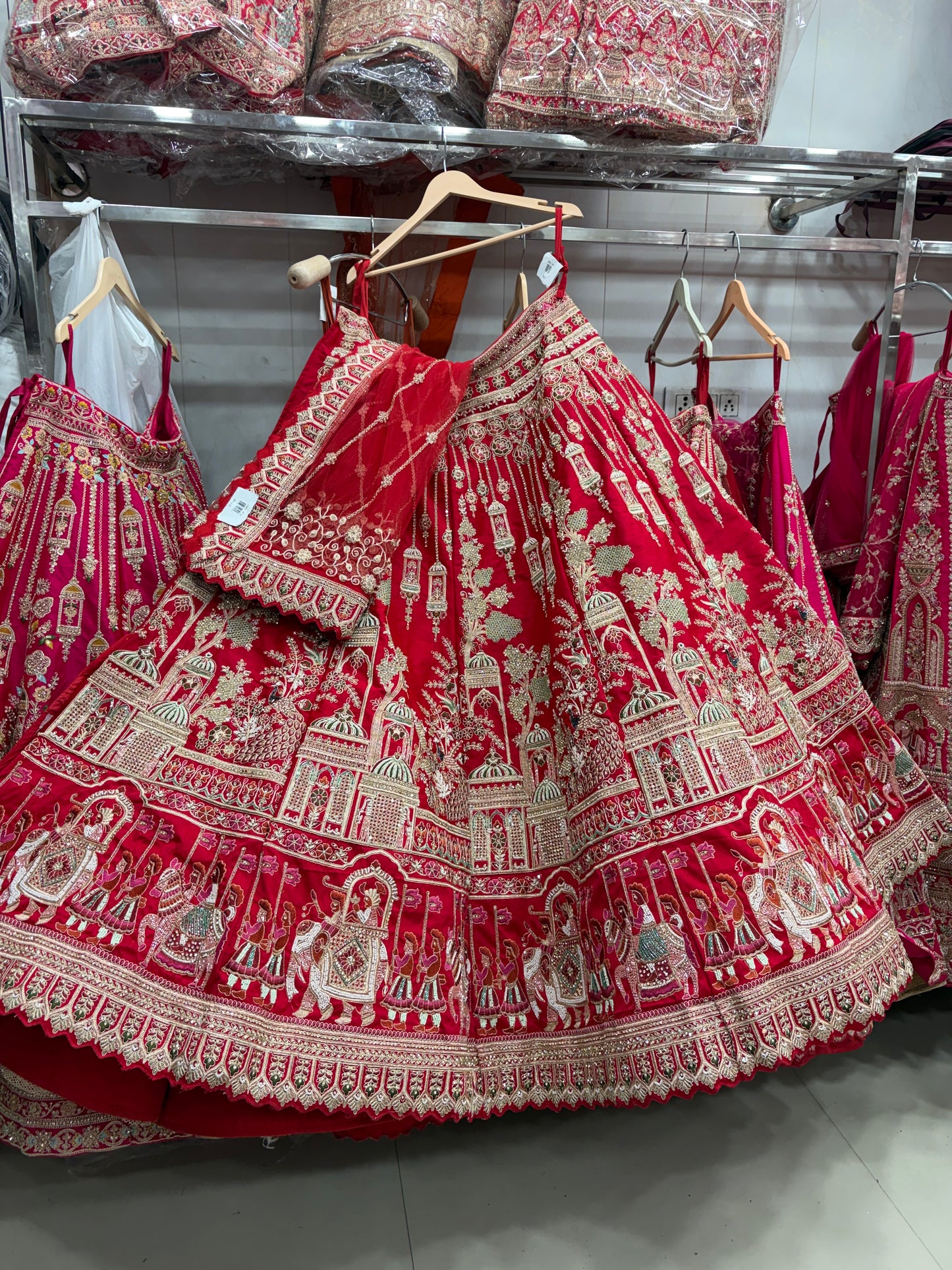 Rani pink peacock Bridal Lehenga