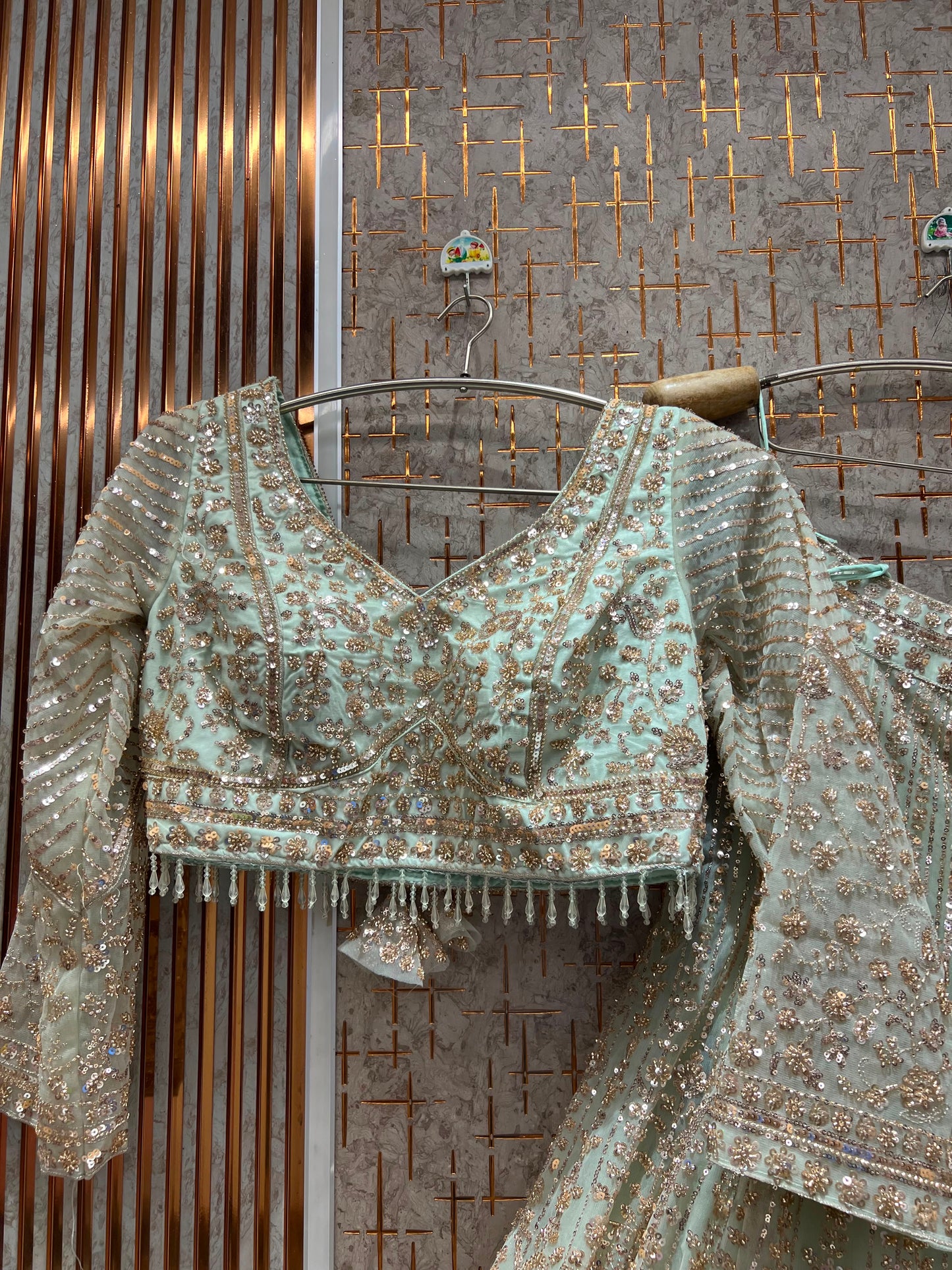 Mustard On Musatrd Monotone Crop Top Lehenga