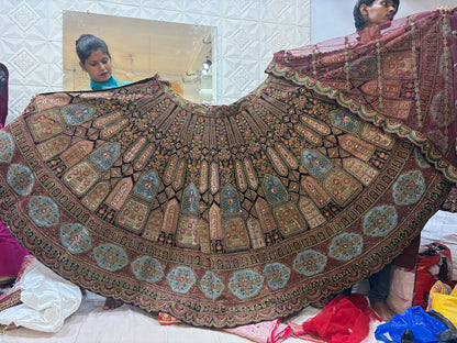 Royal maroon bridal Lehenga happy customer