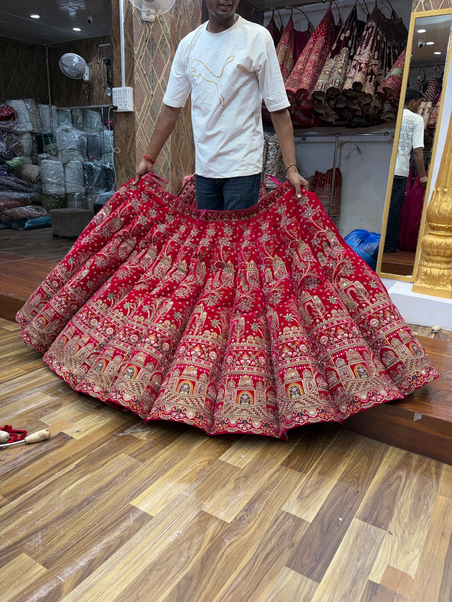 Rani Pink Peacock Ball Designer Lehenga